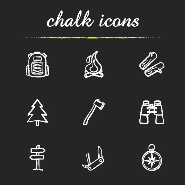 Conjunto de iconos de camping — Vector de stock