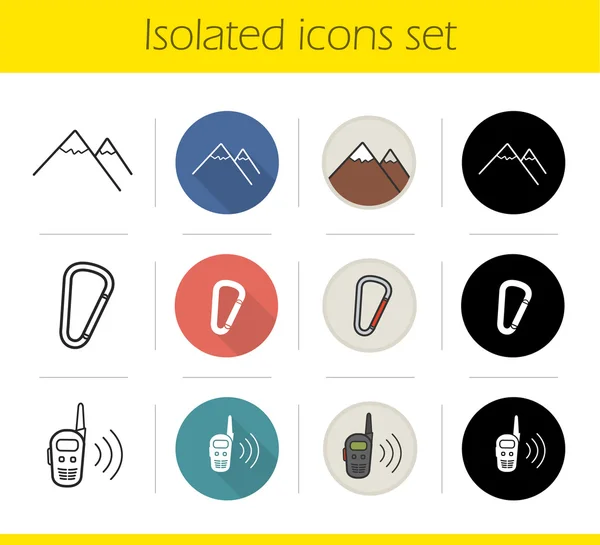 Hiking icons set — Stock Vector