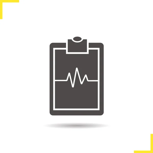 Cardiogram clipboard icon — Stock Vector