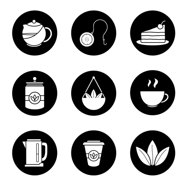 Set de iconos lineales de té — Vector de stock