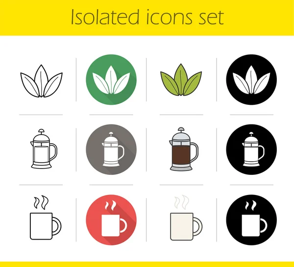 Conjunto de iconos de té — Vector de stock