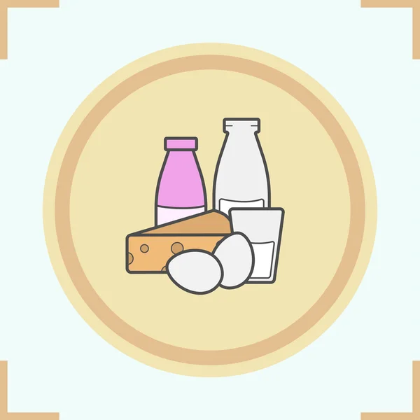 Dairy products color icon — Stock Vector