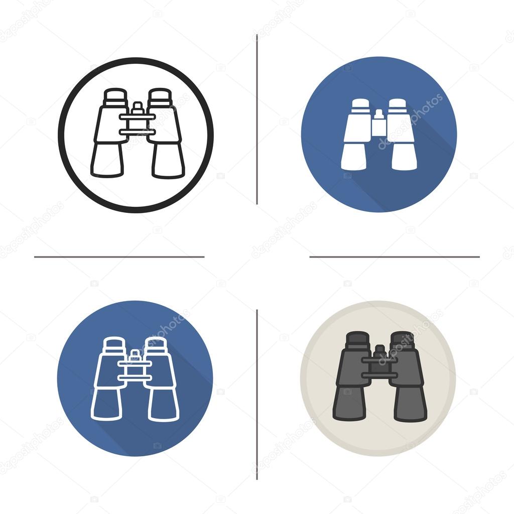 Binoculars icons set