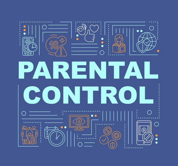Баннер Понятий Родительского Контроля Дети Безопасности Онлайн Программное Обеспечение Limit — стоковый вектор
