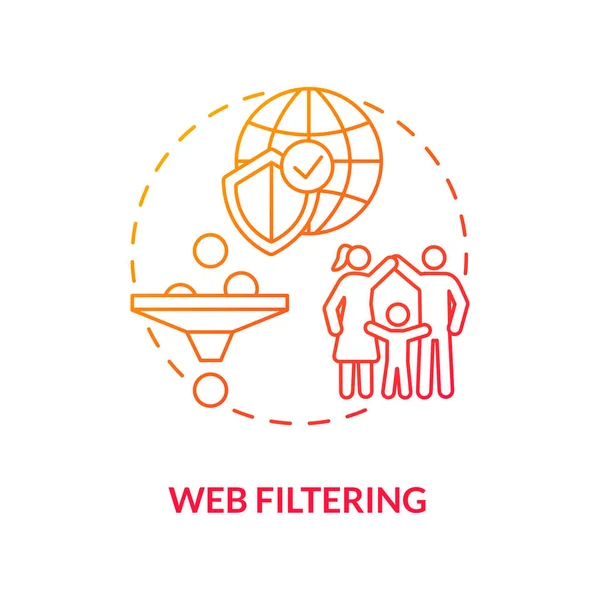 Web Filter Konzept Symbol Idee Des Elements Der Elterlichen Kontrolle — Stockvektor