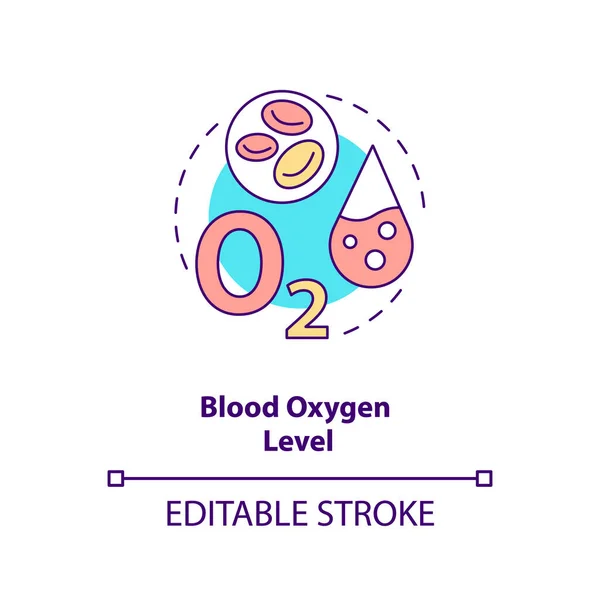 Blood Oxygen Level Concept Icon Wearable Technology Feature Idea Thin — Stock Vector