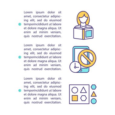 Metinli ekran zaman konsepti simgesi. Kişisel disiplin. Kendine hakim ol. Sağlıklı bir yaşam tarzı. PPT sayfa vektör şablonu. Broşür, dergi, kitapçık tasarım ögesi doğrusal çizimler