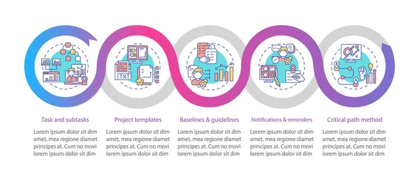 Modello Infografica Vettoriale Della Struttura Remota Degli Strumenti Lavoro Guide — Vettoriale Stock