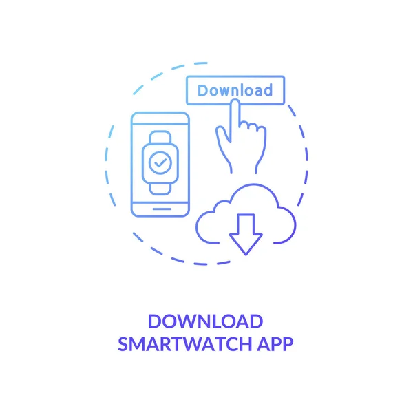 Download Smartwatch App Concept Icoon Setup Instructie Idee Dunne Lijn — Stockvector