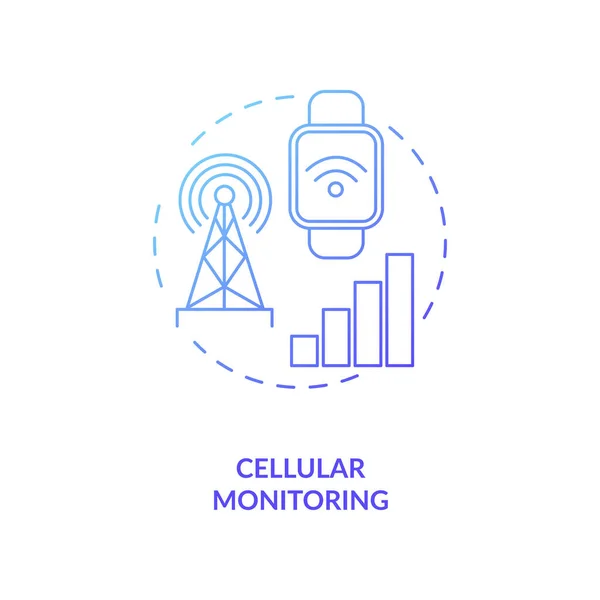 Cellular Monitoring Concept Icoon Mobiel Netwerk Idee Dunne Lijn Illustratie — Stockvector