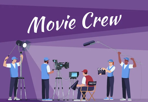 Movie Crew Social Poster Template Professional Film Equipment Commercial Flyer — Stock Vector