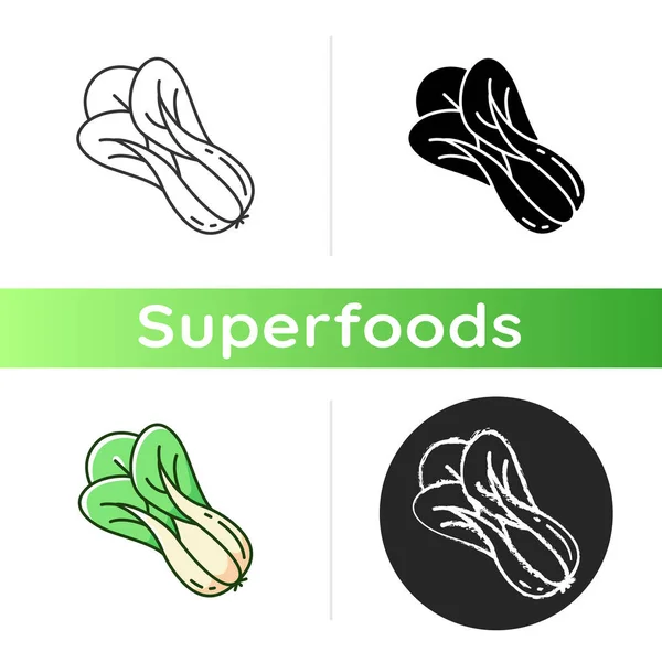 Icono Bok Choy Opciones Verduras Naturales Componentes Comidas Saludables Ecología — Vector de stock