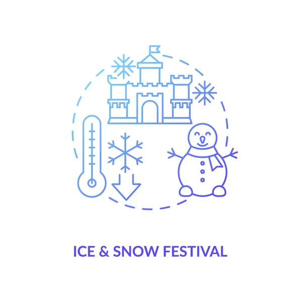 Икона Фестиваля Льда Снега Тонкая Линейная Иллюстрация Идеи Отпуска Зимний — стоковый вектор