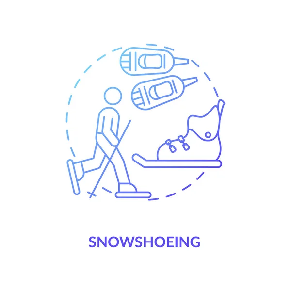 Иконка Концепции Снегоступа Идея Зимнего Активного Отдыха Тонкая Линия Иллюстрации — стоковый вектор