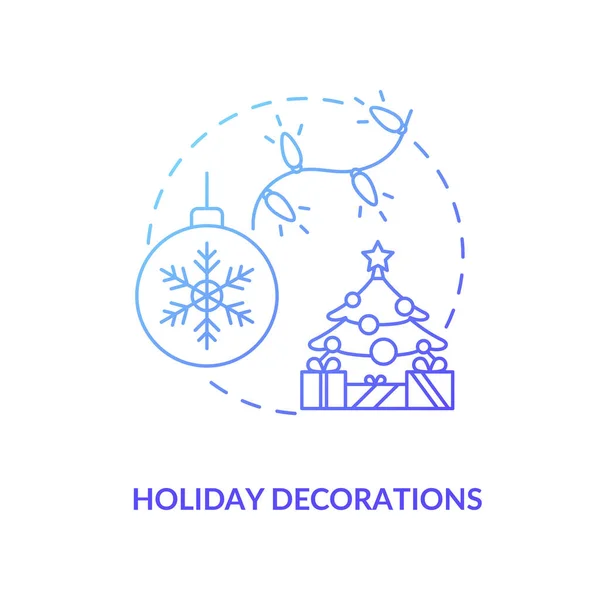 Décorations Vacances Icône Concept Idée Vacances Noël Illustration Ligne Mince — Image vectorielle