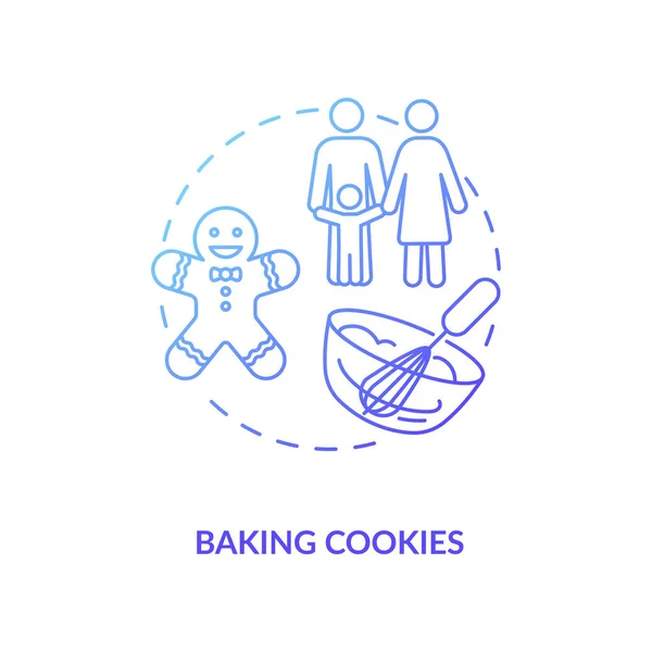 Bakning Cookies Konceptet Ikon Julen Semester Idé Tunn Linje Illustration — Stock vektor