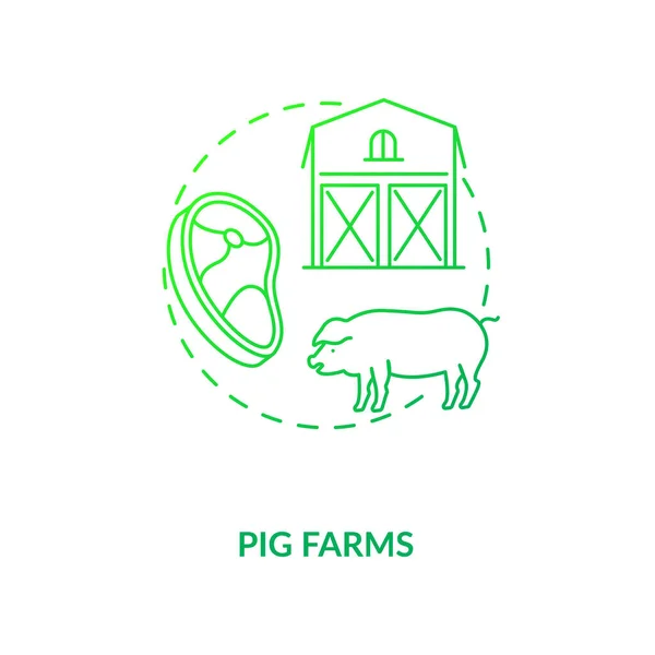 Pig Farms Concept Icon Farm Production Types Healthy Organic Meat — Stock Vector