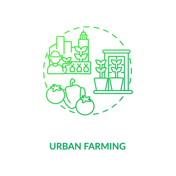 Ícone Conceito Agricultura Urbana Cidades Agricultura Inovações Futuras Jardinagem Saudável — Vetor de Stock