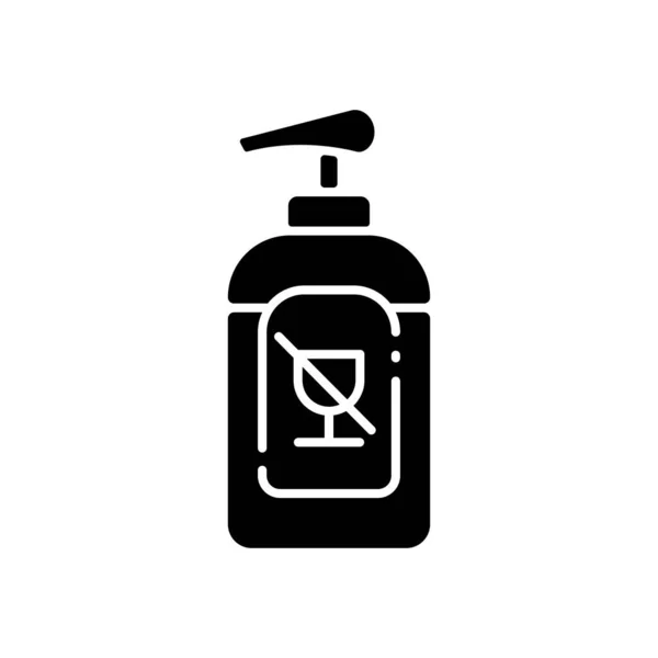 Icône Glyphe Noir Désinfectant Sans Alcool Savon Liquide Antibactérien Pour — Image vectorielle