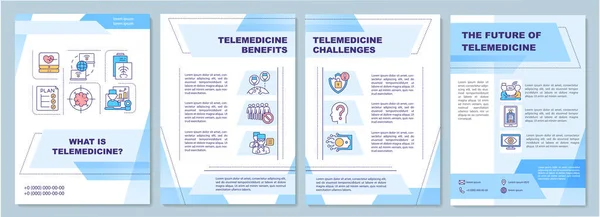 Modello Brochure Definizione Della Telemedicina Vantaggi Sfide Volantino Libretto Stampa — Vettoriale Stock