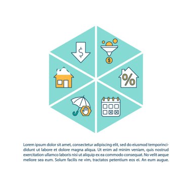 İpotek kredisi yeniden finanse etme konsepti. Faiz oranını düşür. Aylık ödemeleri azalt. PPT sayfa vektör şablonu. Broşür, dergi, kitapçık tasarım ögesi doğrusal illüstrasyonlu
