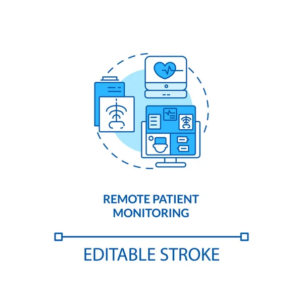 Ikona Vzdáleného Sledování Pacienta Telemedicínská Služba Monitorovací Technologie Pacienta Online — Stockový vektor