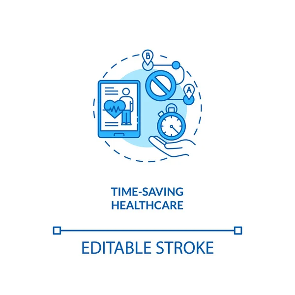 Icono Concepto Salud Que Ahorra Tiempo Consulta Telemática Acceso Hospital — Archivo Imágenes Vectoriales