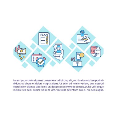 Metinli TeleHealth konsept simgesi. Sağlık hizmetleri. Telekomünikasyon teknolojileri. PPT sayfa vektör şablonu. Broşür, dergi, kitapçık tasarım ögesi doğrusal çizimler