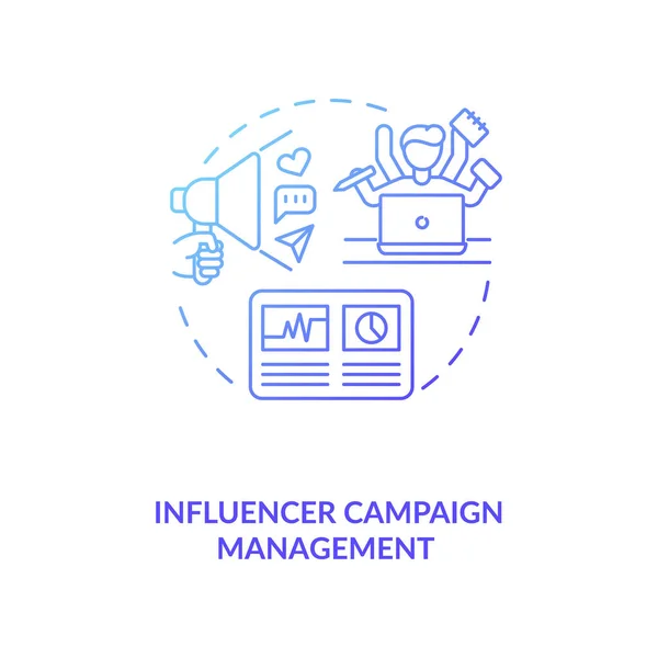 Icono Del Concepto Gestión Campañas Influencia Idea Estrategia Campaña Efectiva — Vector de stock