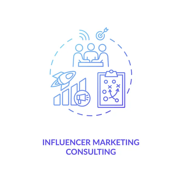 Icono Concepto Consultoría Marketing Influyente Construyendo Idea Marca Personal Ilustración — Vector de stock