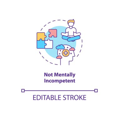 Not mentally incompetent concept icon. Online voting requirement idea thin line illustration. People with mental disabilities. Vector isolated outline RGB color drawing. Editable stroke clipart