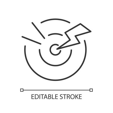 Akut ağrı doğrusal simgesi. Ani ve şiddetli karın ağrısı. Mide enfeksiyonu. İnce çizgi özelleştirilebilir illüstrasyon. Contour sembolü. Vektör izole çizim. Düzenlenebilir vuruş