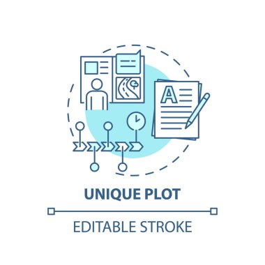 Eşsiz çizim konsepti simgesi. Yaratıcı yazı öğeleri. Çalınmamış içerik oluşturuluyor. Farklı yaratılanlar ince çizgiler çiziyor. Vektör izole edilmiş RGB renk çizimi. Düzenlenebilir vuruş