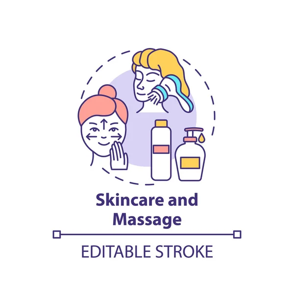 Skincare Ícone Conceito Massagem Práticas Autocuidado Opções Modernas Salão Beleza —  Vetores de Stock