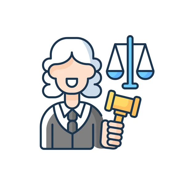 Значок Цвета Юстиций Rgb Судебная Власть Легитимность Суд Судебная Реформа — стоковый вектор
