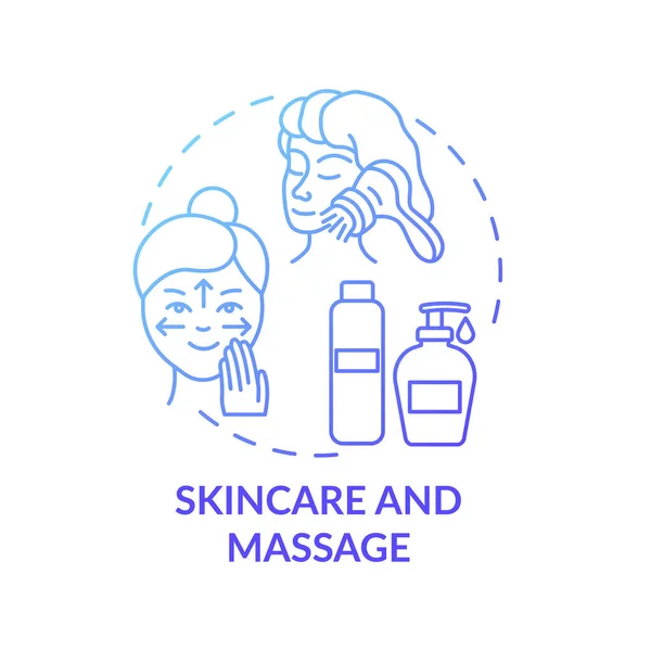 Huidverzorging Massage Concept Icoon Zelfzorgpraktijken Moderne Schoonheidssalon Spa Variëteiten Ontspannende — Stockvector