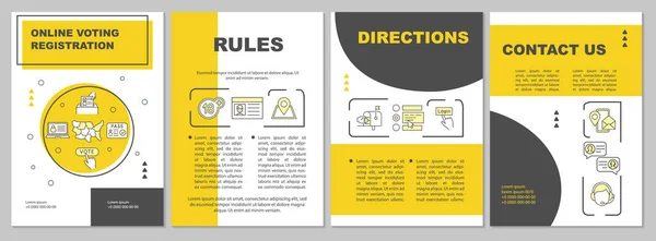 Template Voor Elektronische Stemregistratiebrochure Regels Richting Flyer Boekje Folder Print — Stockvector