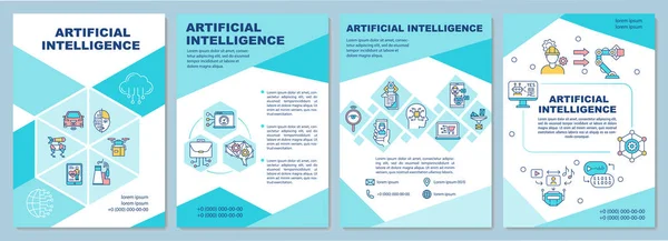 Modelo Brochura Inteligência Artificial Transformação Digital Folheto Brochura Impressão Folhetos — Vetor de Stock