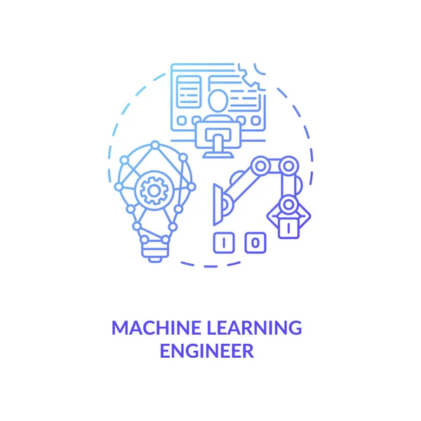 Ikona Koncepcji Inżyniera Uczenia Maszynowego Przyszły Sposób Dobrze Płatną Pracę — Wektor stockowy