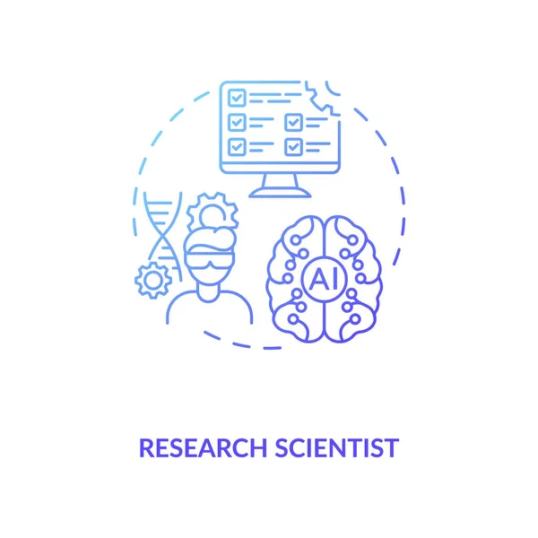 Icono Concepto Científico Investigación Recibiendo Muchos Bloques Información Lugares Trabajo — Vector de stock