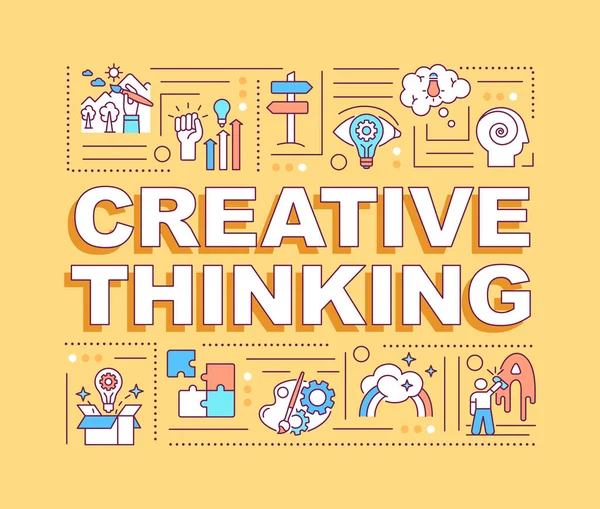 Kreatives Denken Word Konzepte Banner Selbstverbesserung Brainstorming Infografiken Mit Linearen — Stockvektor