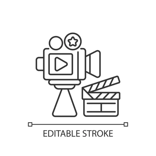 Icono Lineal Industria Cinematográfica Industria Cinematográfica Filmmaking Productoras Cine Ilustración — Vector de stock