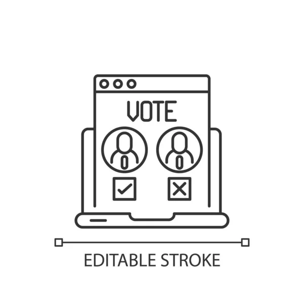 Online Abstimmung Lineares Symbol Elektronische Abstimmungen Wahlsystem Voting Stimmabgabe Thin — Stockvektor