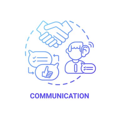 İletişim konsepti simgesi. Yaratıcı düşünen tipler. Geleceğin ekibi internet bağlantısını kullanarak arıyor. Sosyal sohbet fikri ince çizgi çizimi. Vektör izole edilmiş RGB renk çizimi