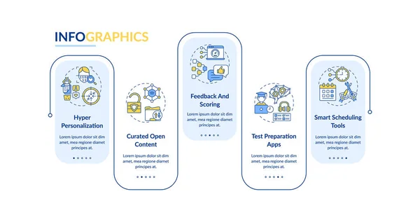 Utbildning Vektor Infographic Mall Testa Förberedelse Apps Presentation Designelement Datavisualisering — Stock vektor