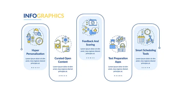 Инфографическом Шаблоне Образовательного Вектора Приложения Подготовки Тестов Содержат Элементы Дизайна — стоковый вектор