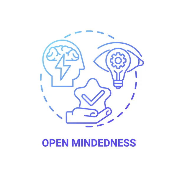 Ikona Otwartego Umysłu Kreatywne Opcje Myślenia Kreatywność Wobec Nowych Rzeczy — Wektor stockowy