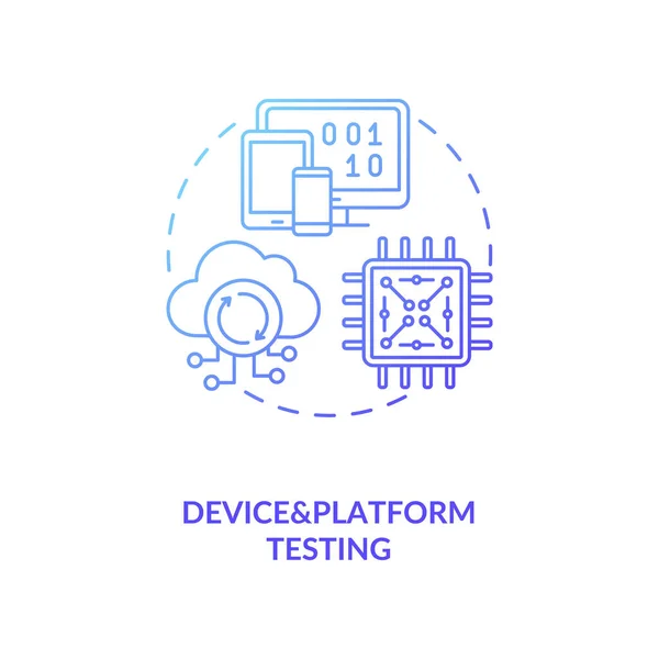 Ikona Testování Zařízení Platformy Součásti Testování Aplikací Kontrola Zda Projekt — Stockový vektor
