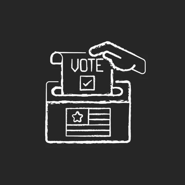 Ballot Drop Box Chalk White Icon Black Background Voting Candidate — Stock Vector