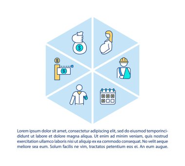 SMS ile engelli sigorta konsepti simgesi. Tıbbi nedenlerden. Finansal ihtiyaçlar. Gelir koruması. PPT sayfa vektör şablonu. Broşür, dergi, kitapçık tasarım ögesi doğrusal çizimler